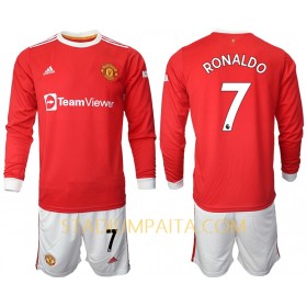 Virallinen pelipaita Manchester United Cristiano Ronaldo 7 Koti 2021-22 Pitkähihainen - Lasten( + Lyhyet housut )